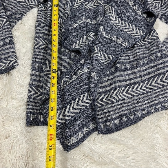 Lucky Brand Boho Aztec Print Waterfall Open Front Cardigan Sweater Size L - Picture 8 of 10